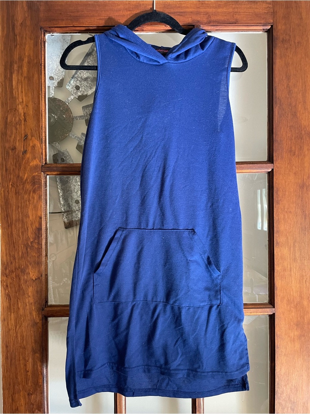 Sleeveless Hooded Mini Dress in Deep Blue